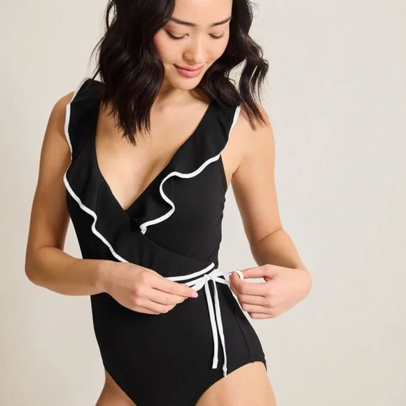 Tommy Bahama Island Cays Cabana Wrap Front One Piece Swimsuit - Picture 5 of 6